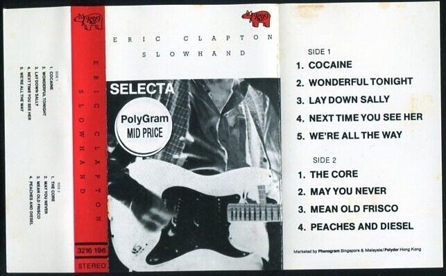 Eric Clapton Rare Phonogram Singapore Cassette CS015