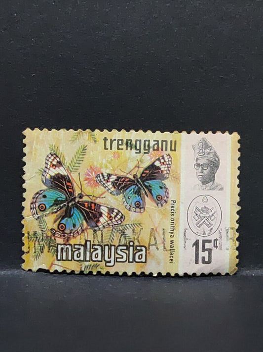 AMM68 Malaysia Trengganu Butterfly 15 cents Used Stamp (SA053)