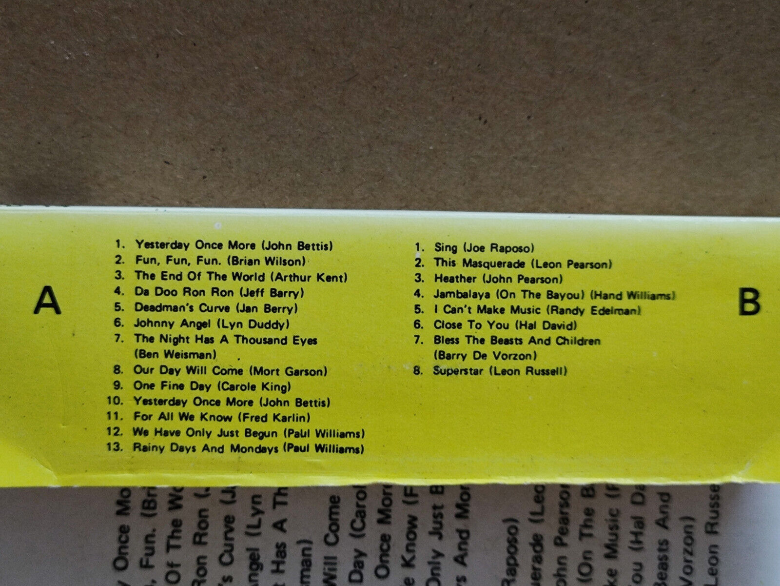 AMM68 CARPENTERS NOW AND THEN ONE FINE DAY ENGLISH CASSETTE (CS2275)