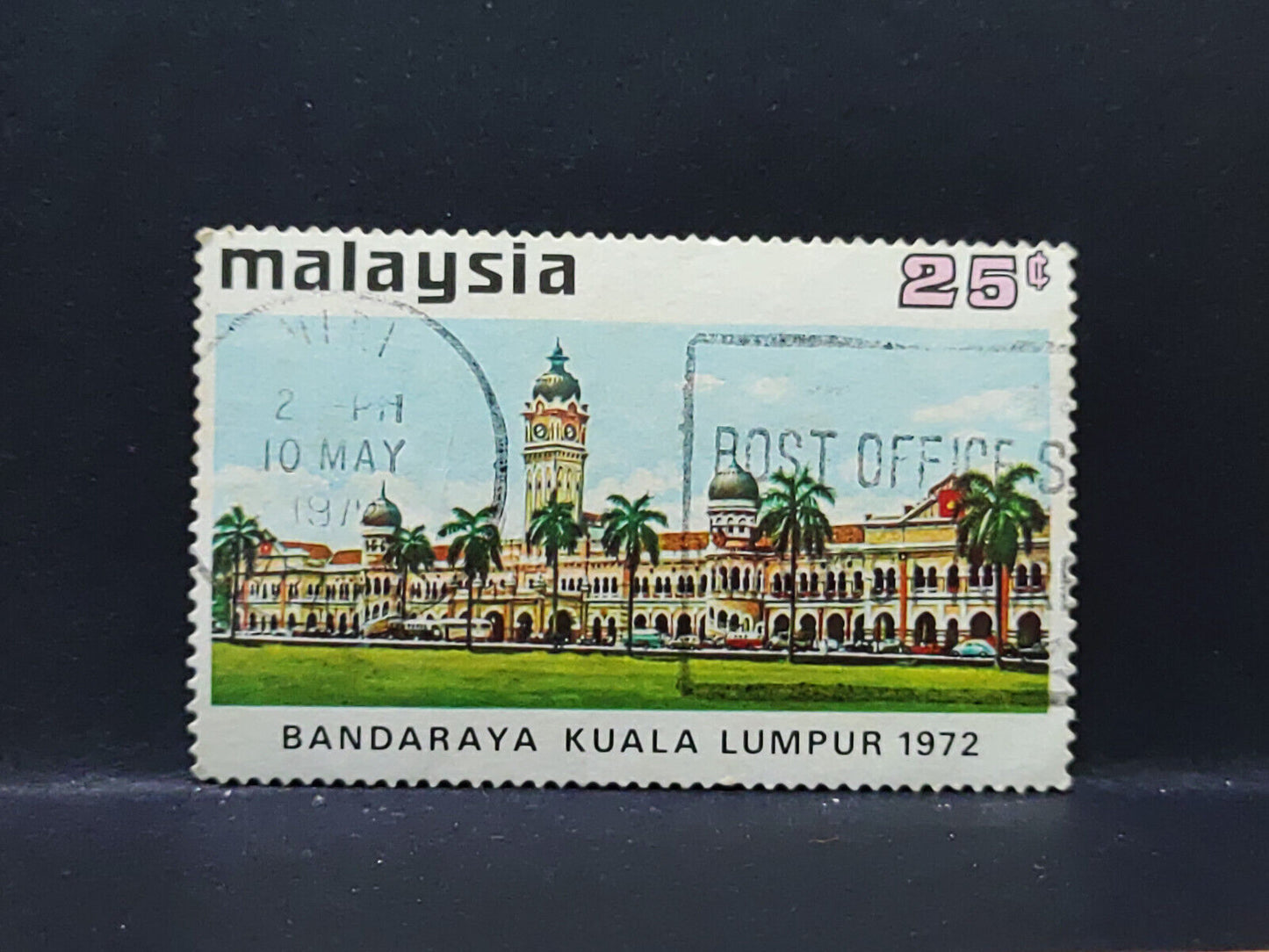 AMM68 Malaysia Bandaraya Kuala Lumpur 1972 25 cents Used Stamp (SA074)