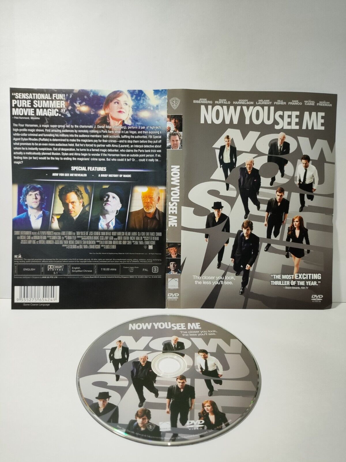 Now You See Me Movie DVD Disc & Cover Region 3 (NO Case) (DC003)