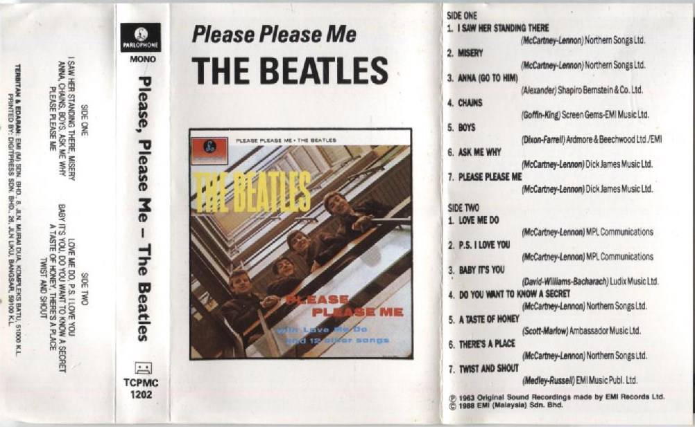 The Beatles John Lennon Please Please Me 1988 EMI Rare Malaysia Cassette CS903