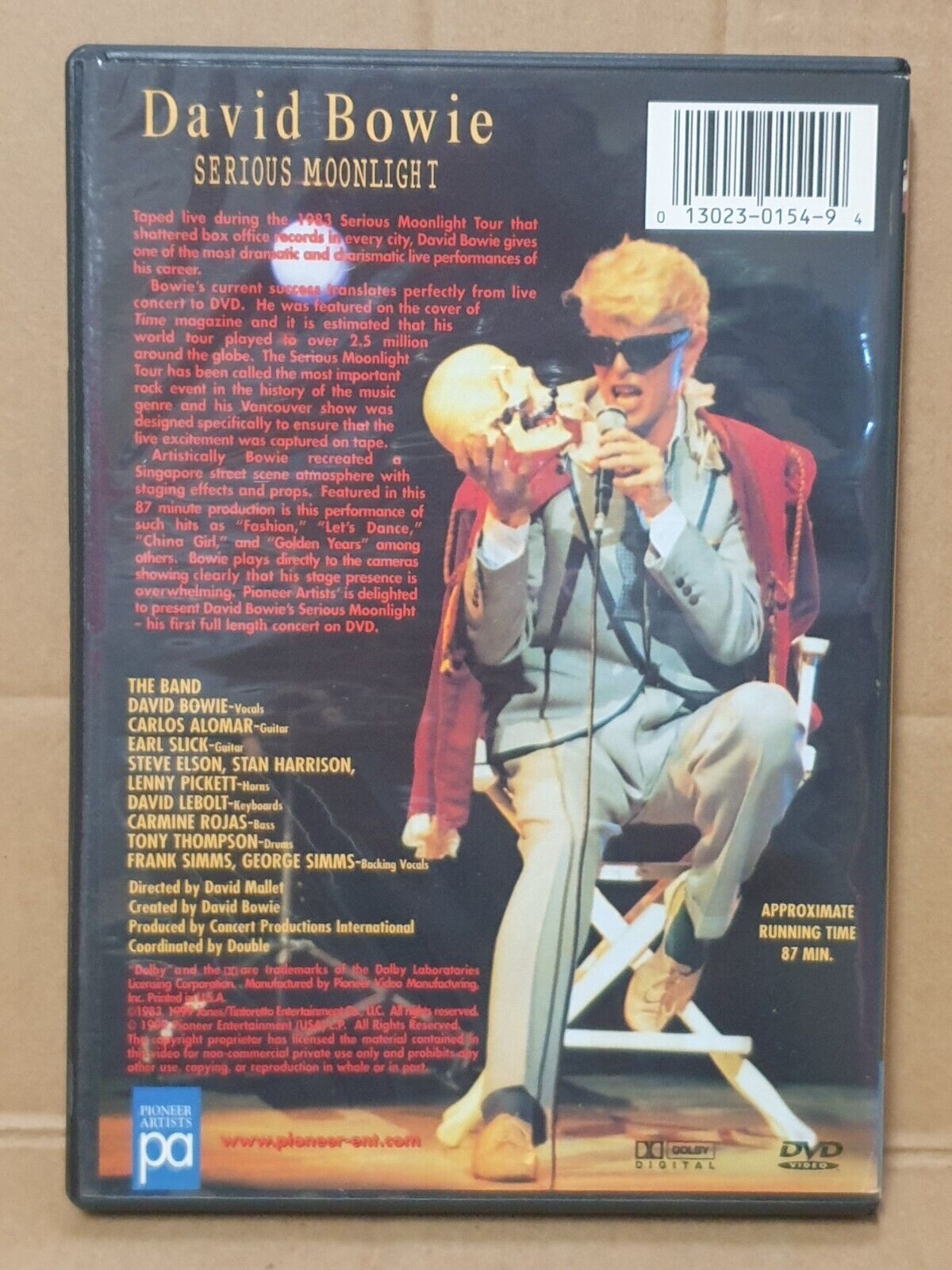 David Bowie Serious Moonlight 1999 English DVD (FCB2460)