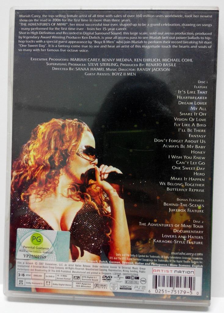 Mariah Carey The Adventures Of MiMi 2007 Singapore 2xDVD FCB1093