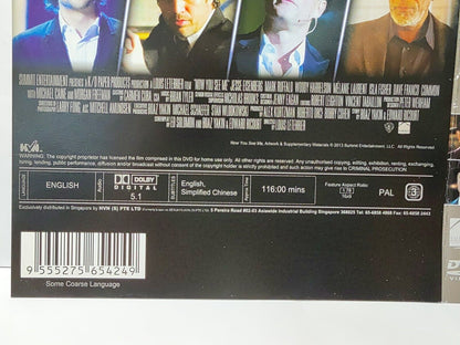 Now You See Me Movie DVD Disc & Cover Region 3 (NO Case) (DC003)