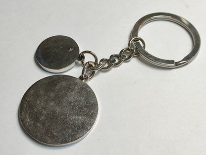 AMM68 VINTAGE HEAVY KEYCHAIN KEYRING SILVER TONE PARKER METAL SOUVENIR (JF087)