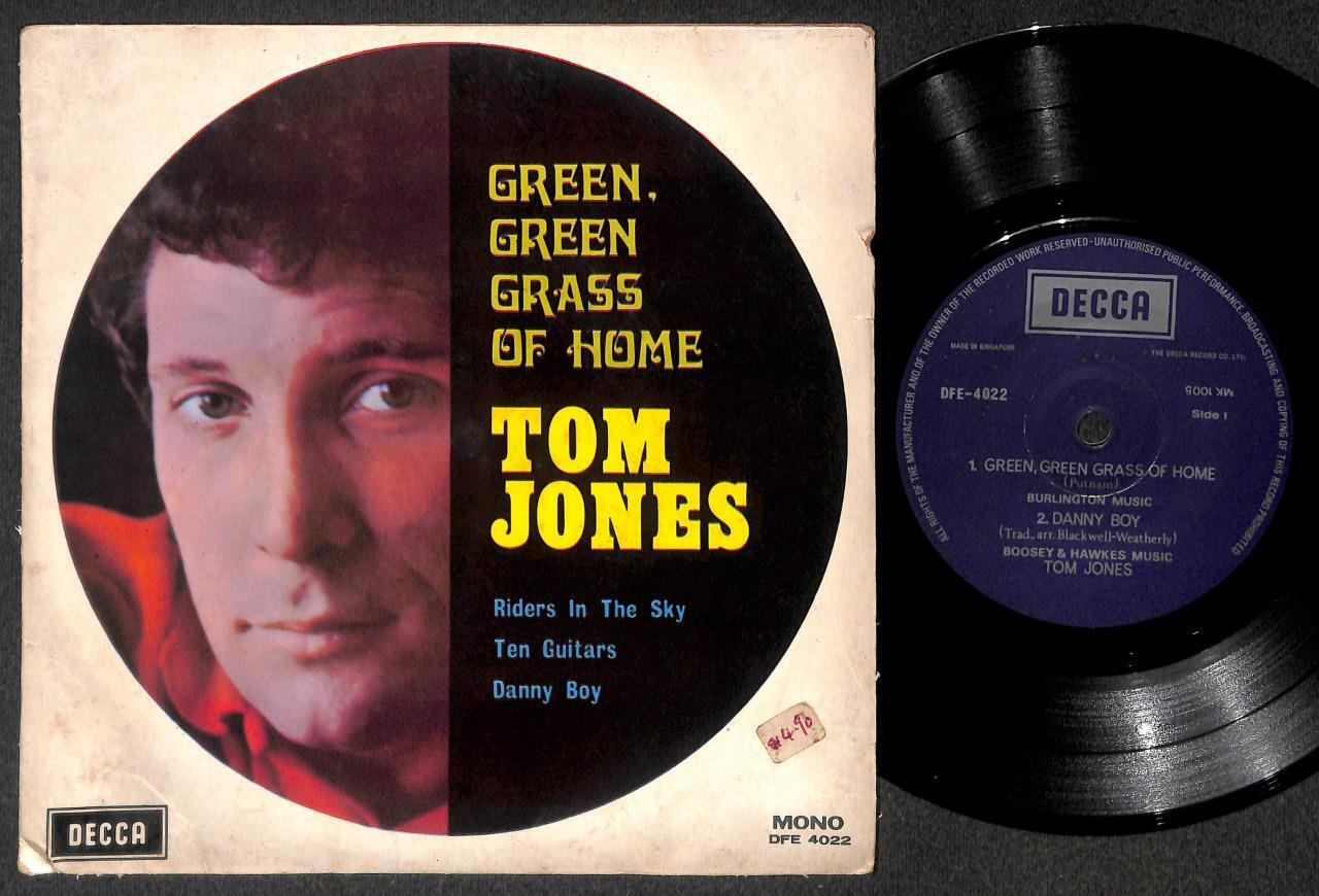 Tom Jones Green Green Grass Of Home Mega Rare Singapore 7" EP EEP1595