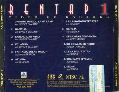AMM18 Malaysia Malay Rentap 1 Karaoke Search Lefthanded Sweet Charity 1998 VIDEO CD VCD FCS1508