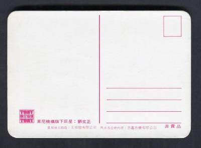 AMM18 Mega Rare Taiwan Liu Wen Zheng 劉文正 刘文正 Tony Handsome Color Photo Post Card PC551