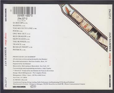 AMM18 Jan Hammer Snapshots 1989 Germany English CD FCS6491