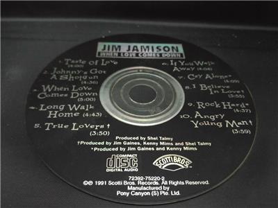 AMM18 Jim Jamison When Love Comes Down 1991 Made In Singapore English CD FCS8030