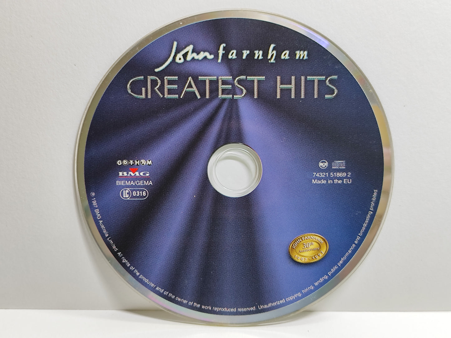 John Farnham Greatest Hits 1997 EU BMG CD (AMS005)