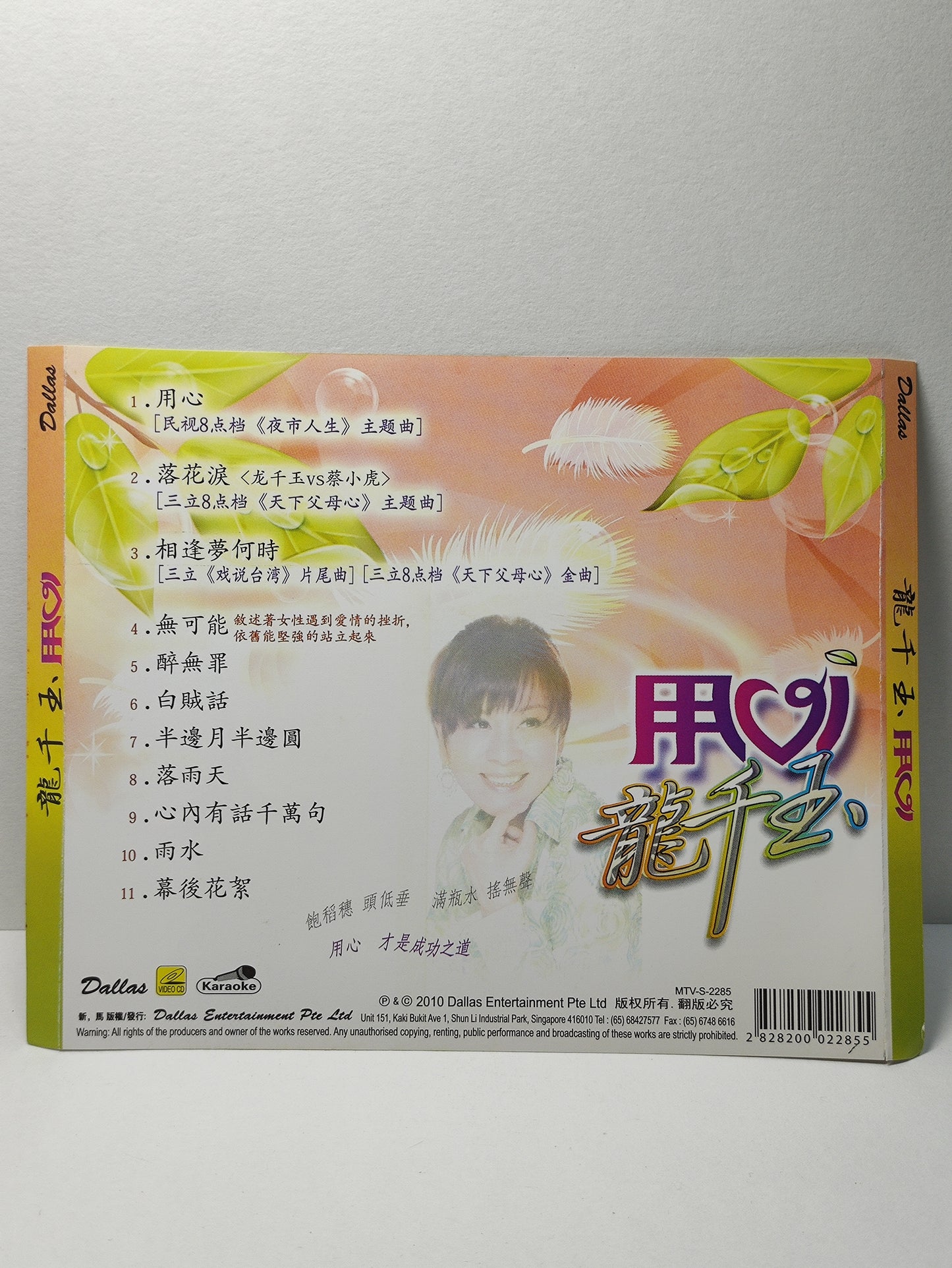 AMM25 龍千玉 用心 落花泪 相逢夢何时 2010 KARAOKE SINGAPORE CHINESE VIDEO CD VCD FCN121