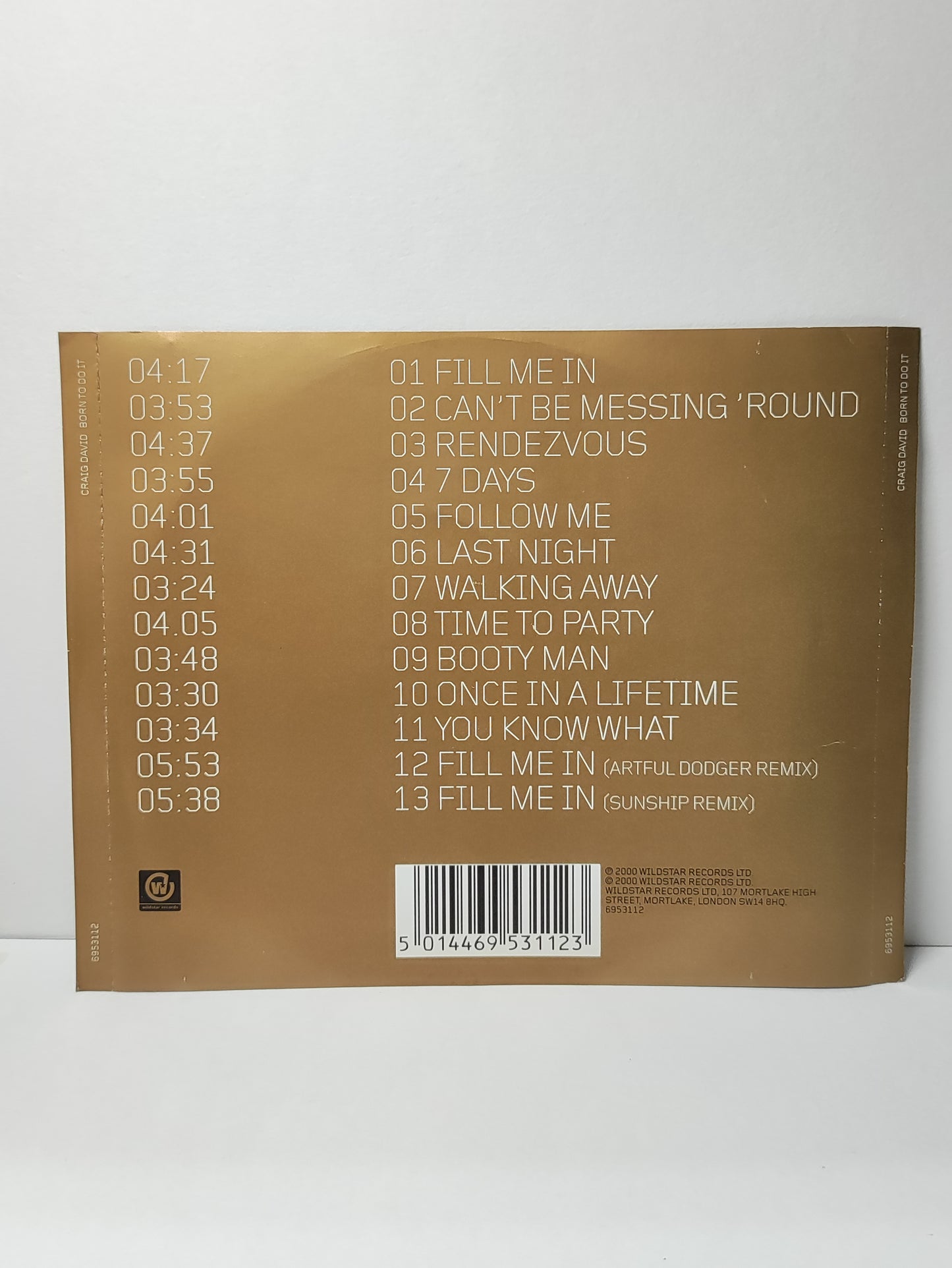 AMM25 CRAIG DAVID BORN TO DO IT 2000 UK English CD FCP004