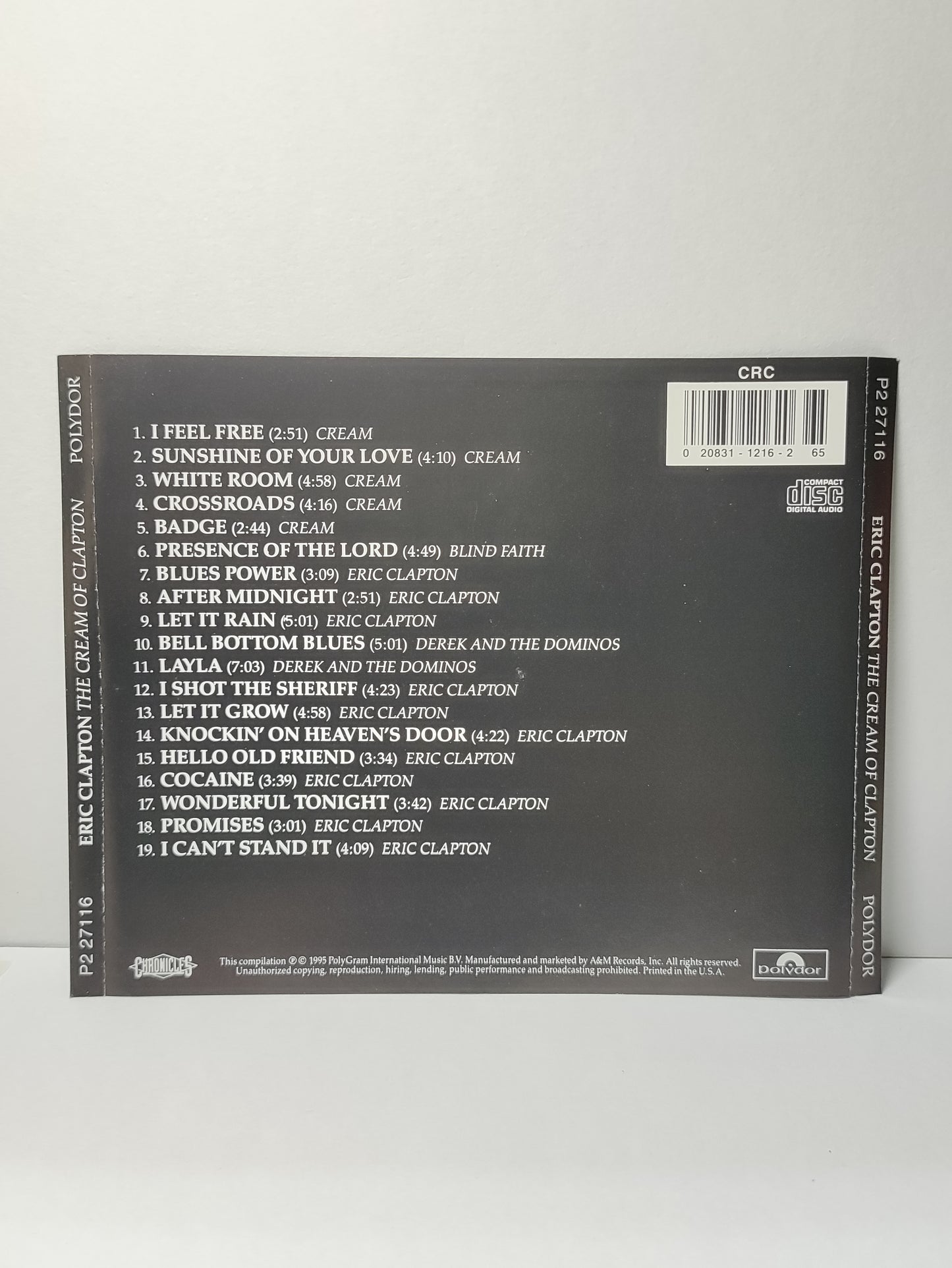 AMM25 ERIC CLAPTON THE CREAM OF CLAPTON 1995 USA English CD FCP007