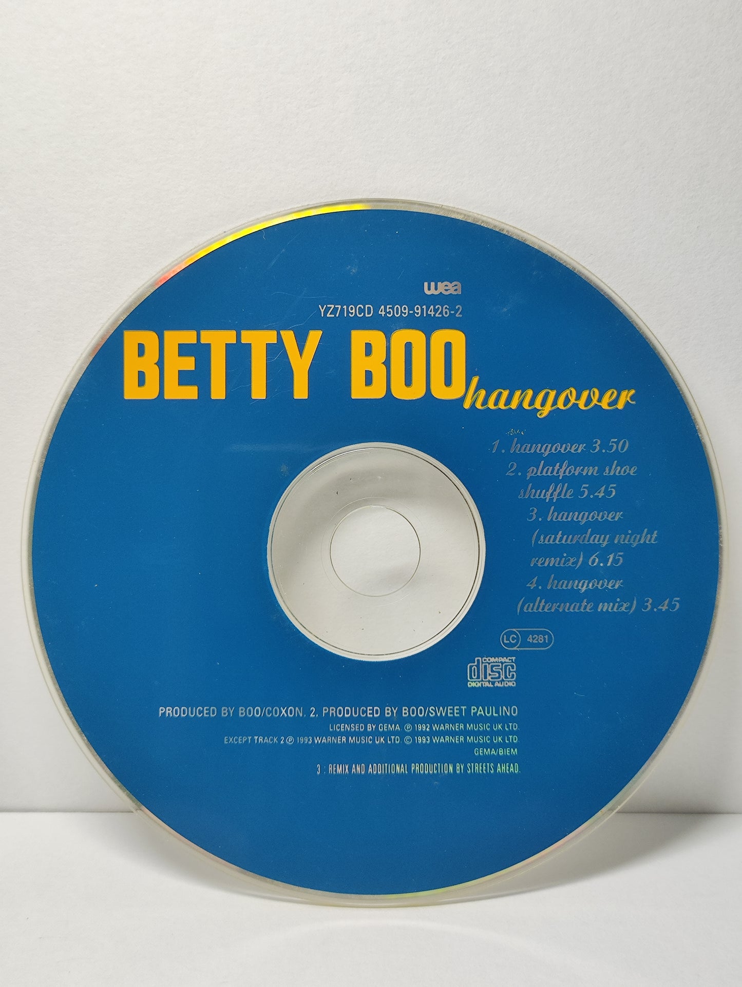 AMM25 Betty Boo hangover 1992 UK English CD FCP017