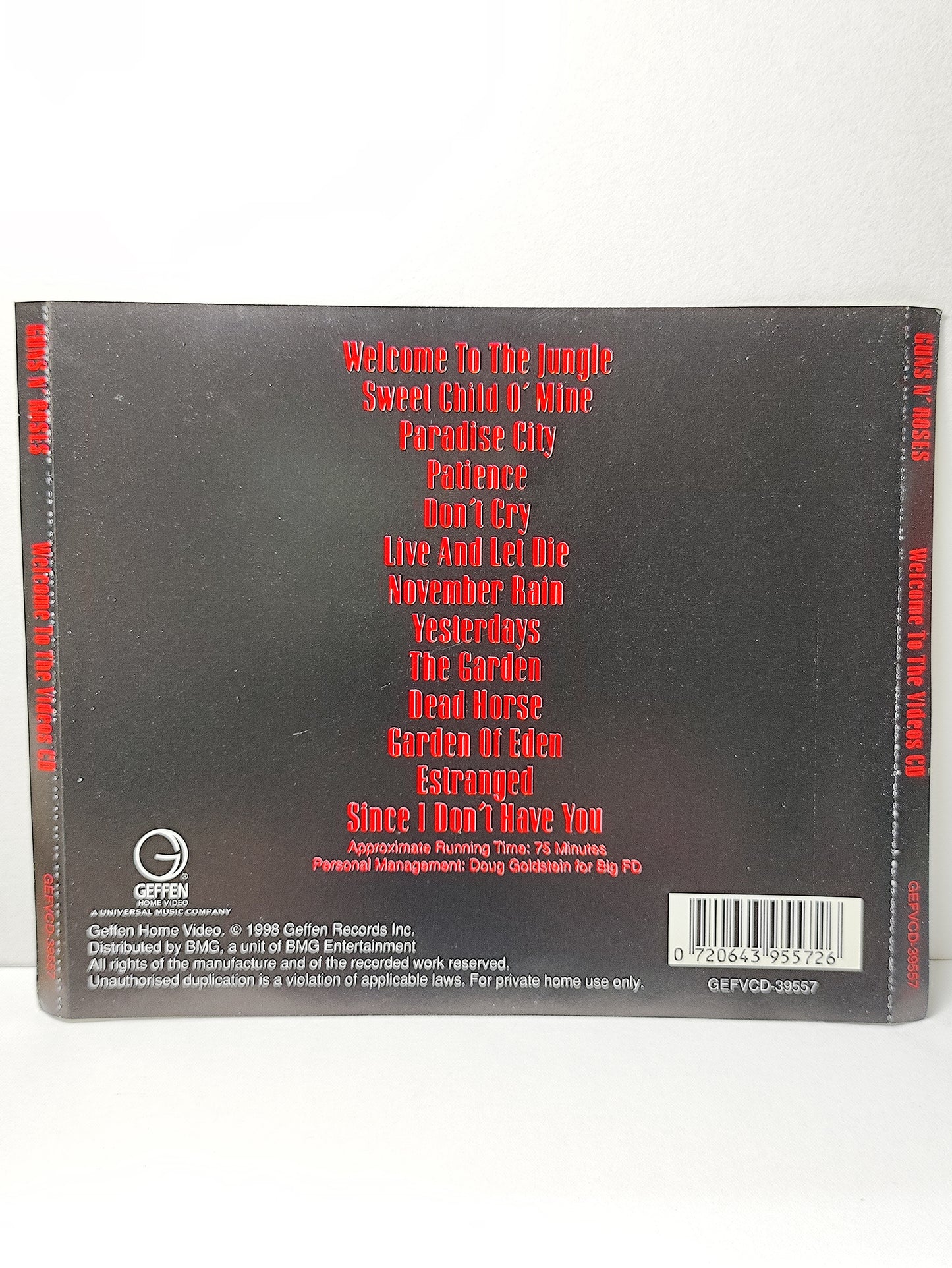 AMM25 GUNS N ROSES WELCOME TO THE VIDEOS 1998 USA English VIDEO CD VCD FCP019