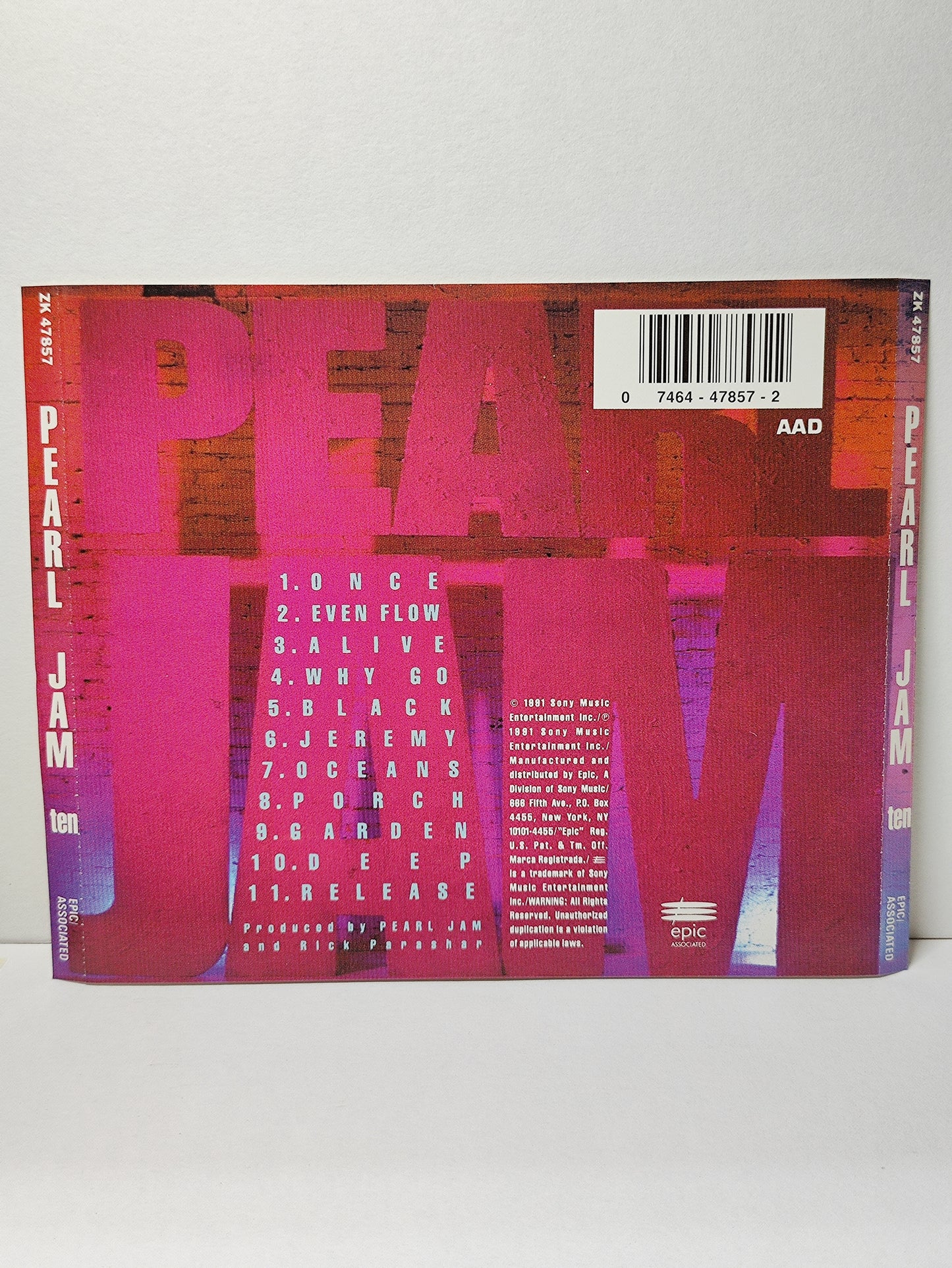 AMM25 PEARL JAM ONCE EVEN FLOW ALIVE 1991 USA English CD FCP020