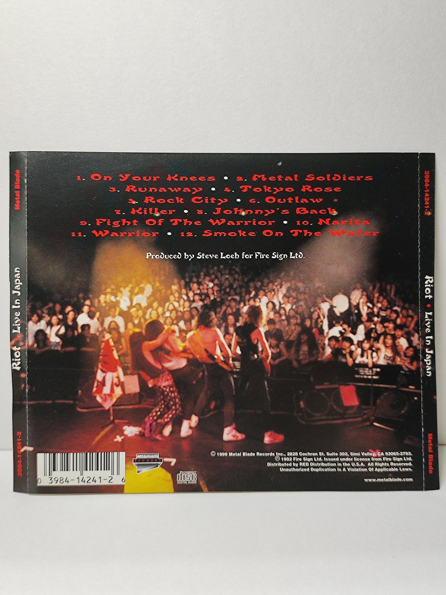 AMM25 RIOT LIVE IN JAPAN ON YOUR KNEES 1999 USA English CD FCP027