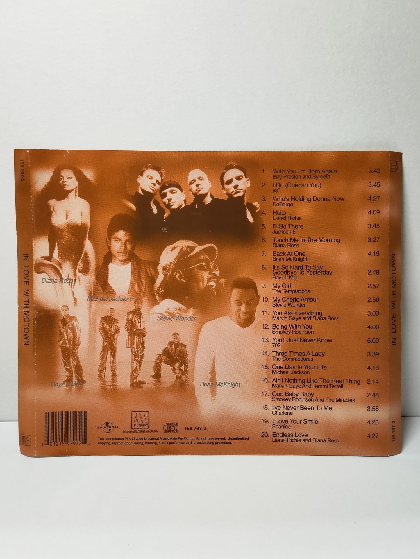 AMM25 IN LOVE WITH 20 LOVE SONGS FROM MOTOWN Michael Jackson Diana Ross Brian McKnight 2000 Asia English CD FCP034