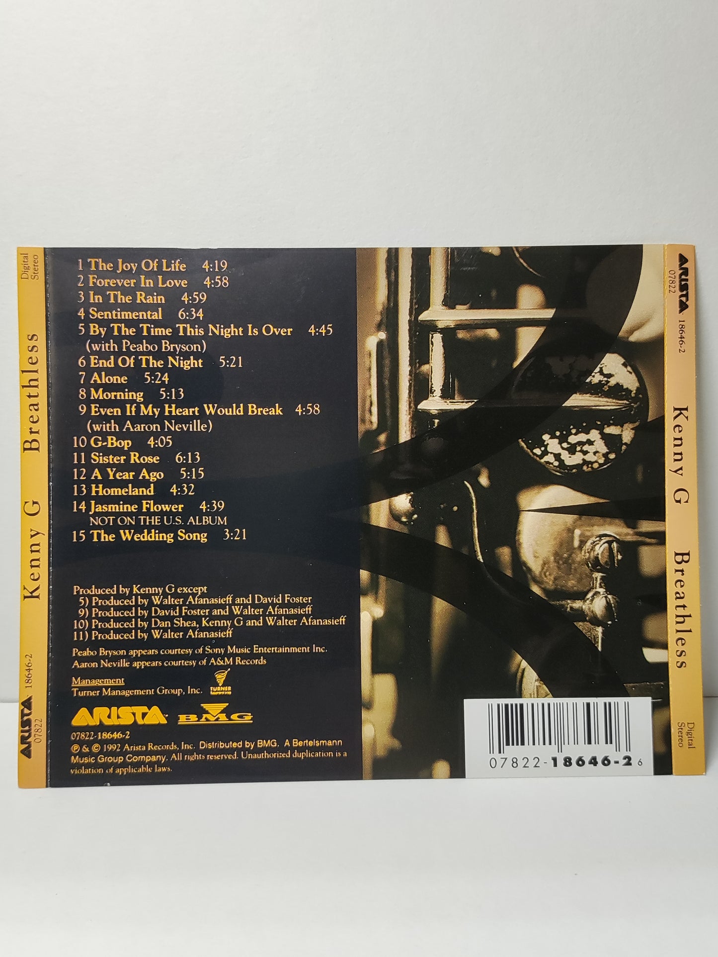 AMM25 KENNY G Breathless Instrumental Sentimental Music The Joy Of Life 1992 English CD FCP042