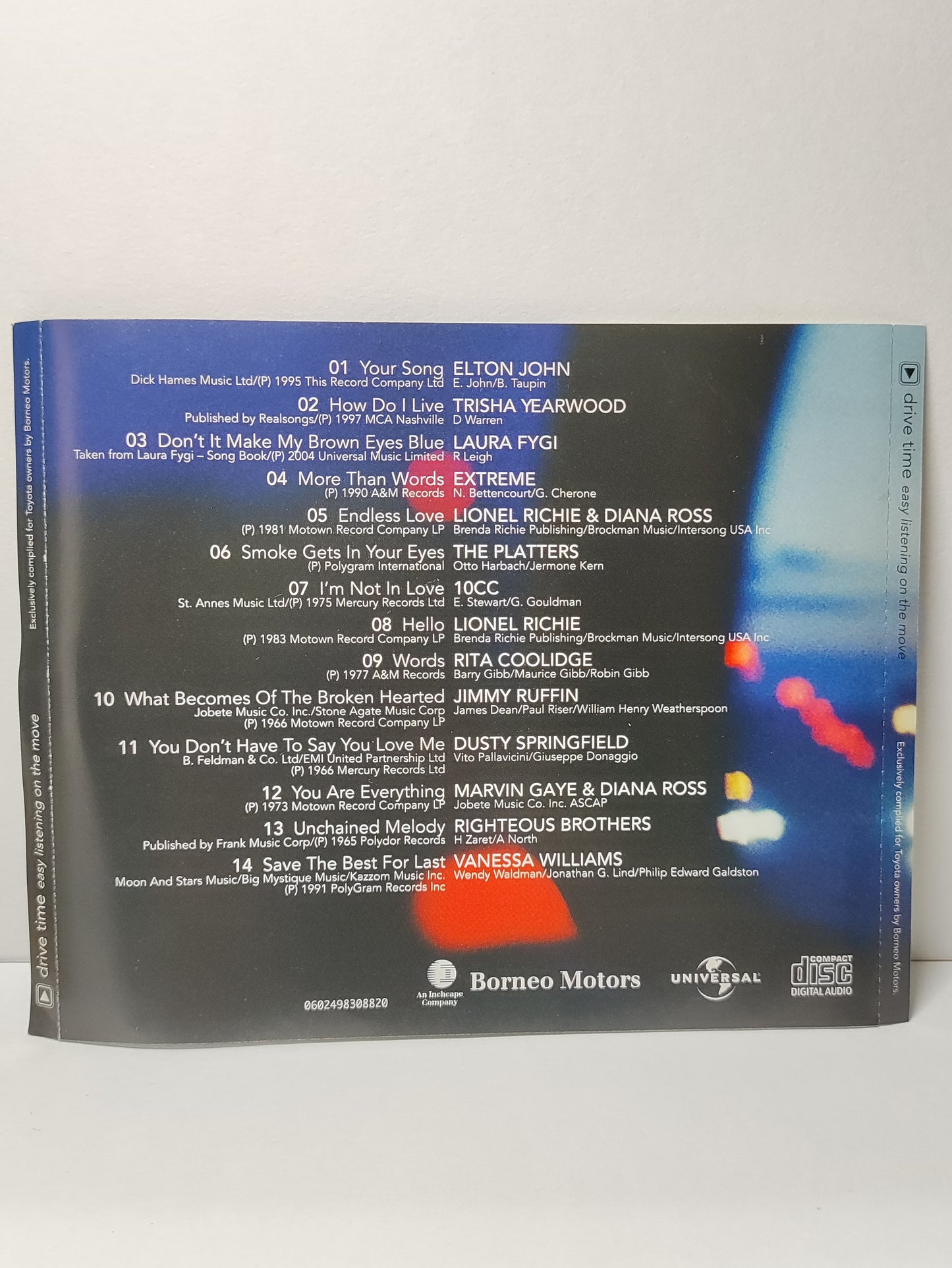 AMM25 Easy Listening On The Move Drive Time By TOYOTA Elton John Lionel Richie 10CC 2005 Singapore English CD FCP047