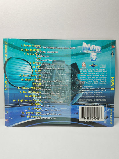 AMM25 NOW THAT'S WHAT I CALL MUSIC 5 SPICE GIRLS BRYAN ADAMS ROXETTE 1999 MALAYSIA English CD FCP052