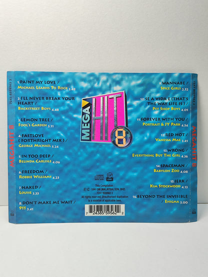 AMM25 MEGA HIT 8 MICHAEL LEARNS TO ROCK BACKSTREET BOYS SPICE GIRLS 1996 Malaysia English CD FCP054