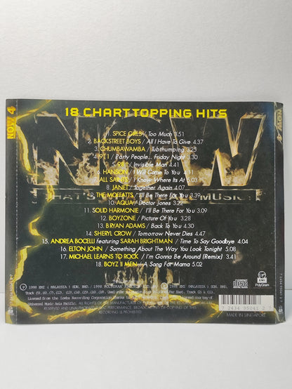 AMM25 NOW THAT'S WHAT I CALL MUSIC! 4 HANSON BOYZONE BOYZ II MEN AQUA 1998 Malaysia ELTON JOHN English CD FCP055