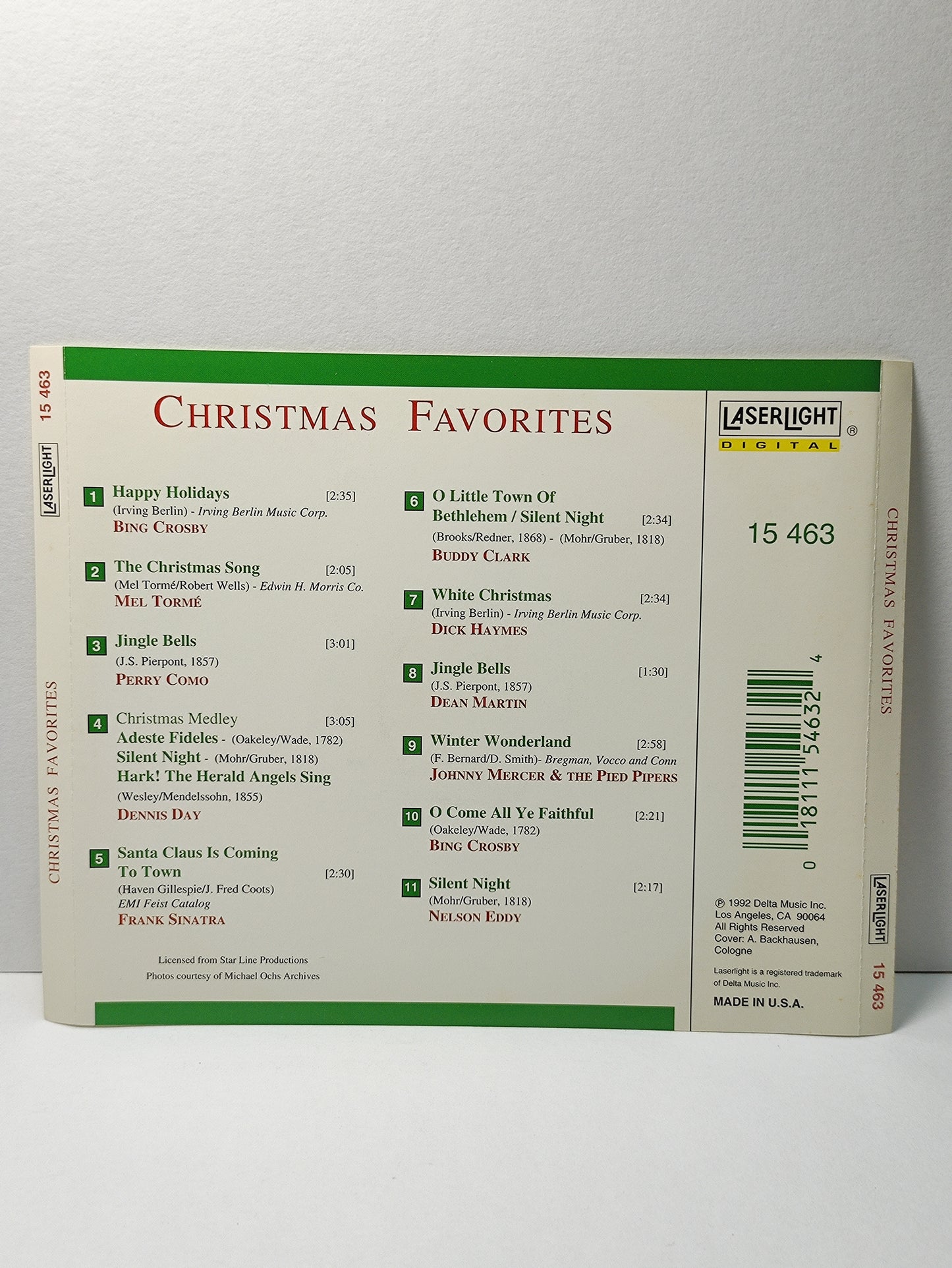 AMM25 CHRISTMAS FAVORITES DEAN MARTIN PERRY COMO MEL TORME 1992 USA English CD FCP062