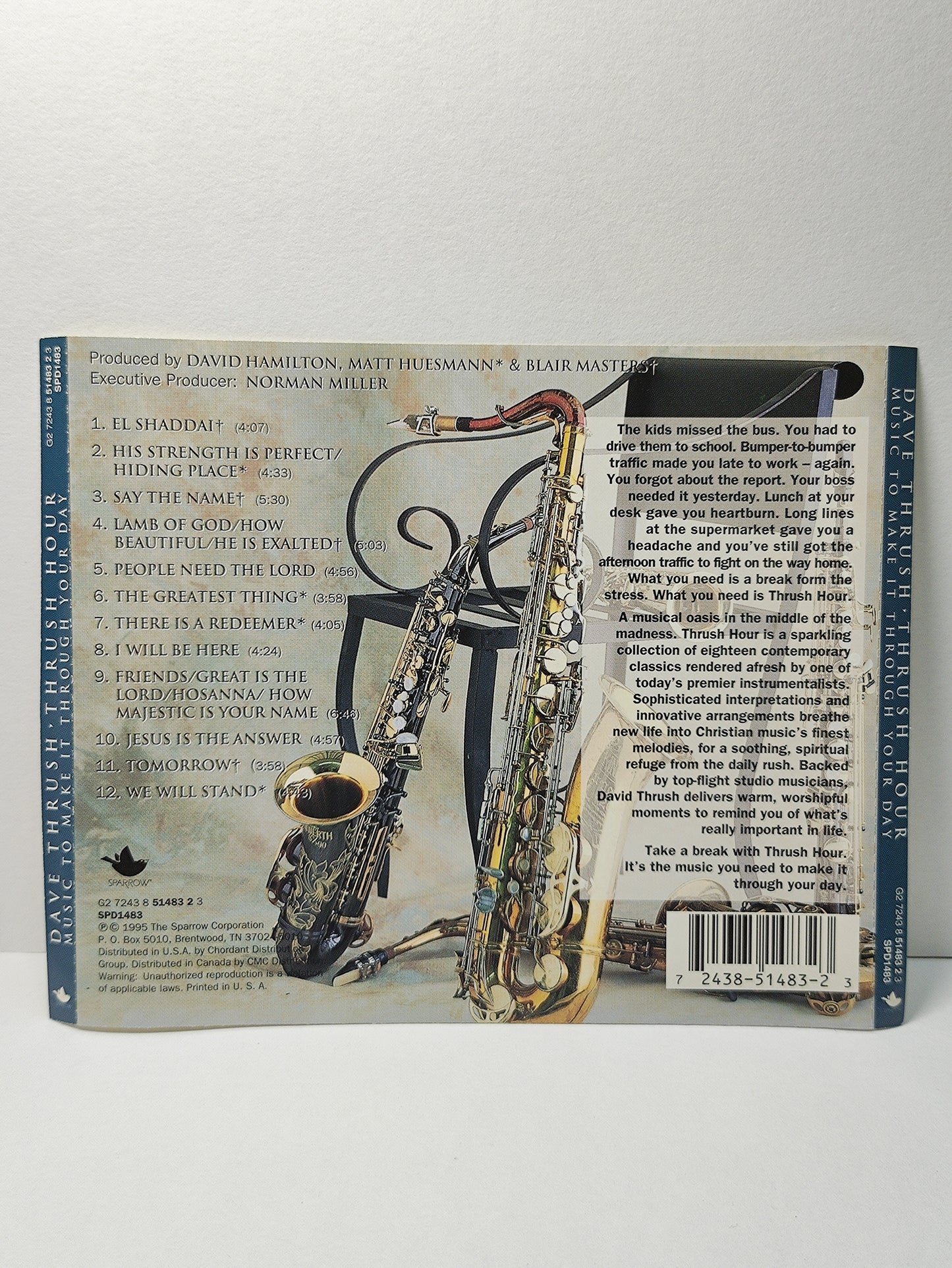 AMM25 DAVE THRUSH HOUR MUSIC TO MAKE IT THROUGH YOUR DAY SAXOPHONE 1995 USA English CD FCP063