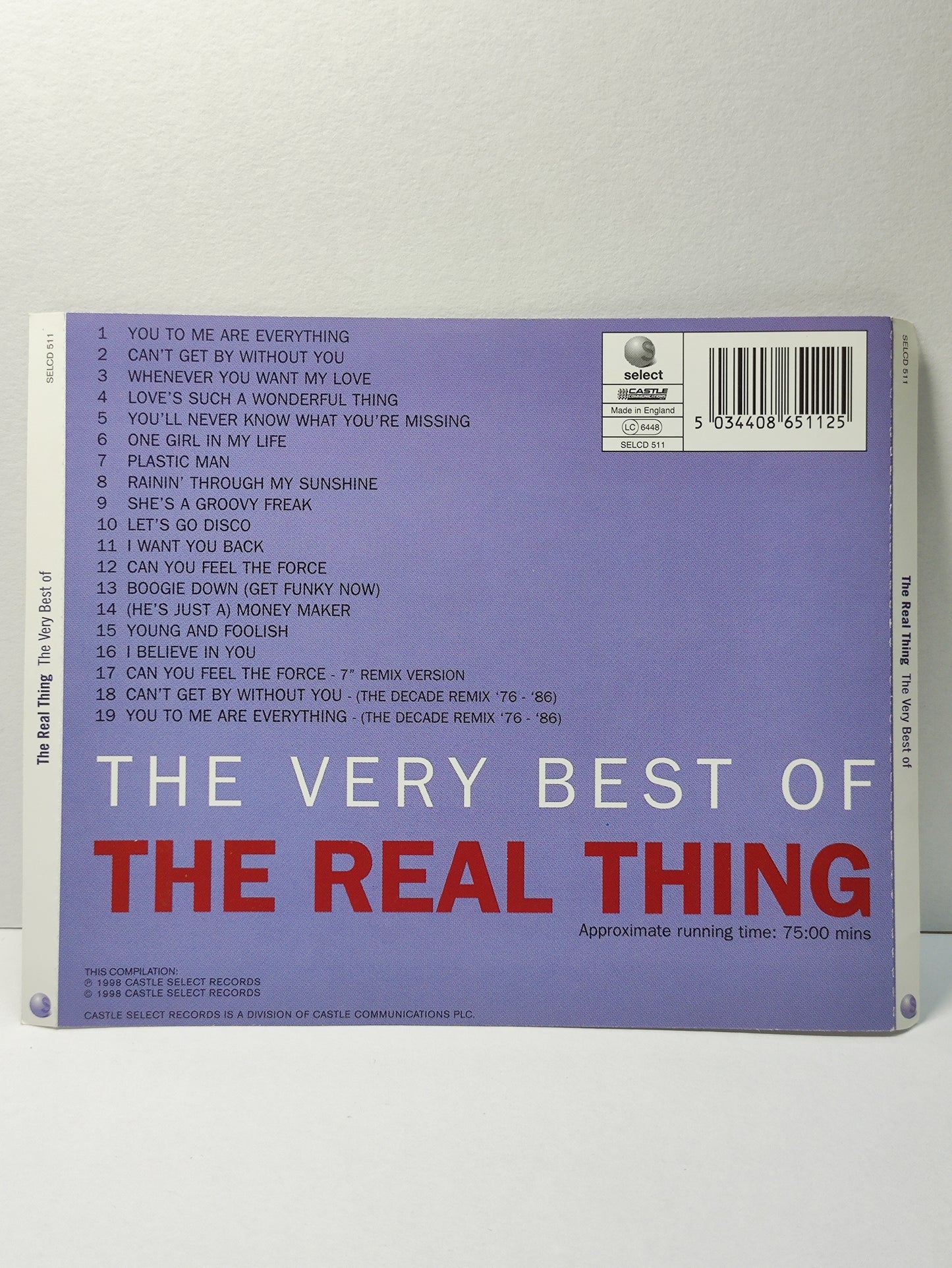AMM25 THE VERY BEST OF THE REAL THING YOU TO ME ARE EVERYTHING 1998 UK English CD FCP068