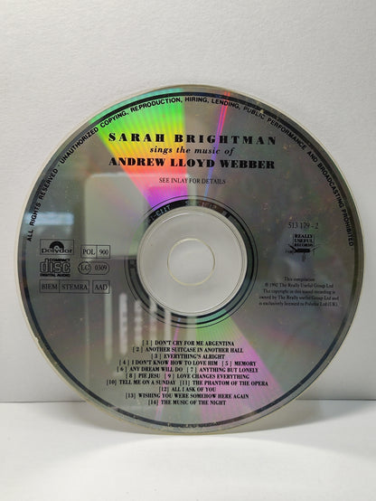 AMM25 SARAH BRIGHTMAN ANDREW LLOYD WEBBER SINGS THE MUSIC OF 1992 UK English CD FCP074