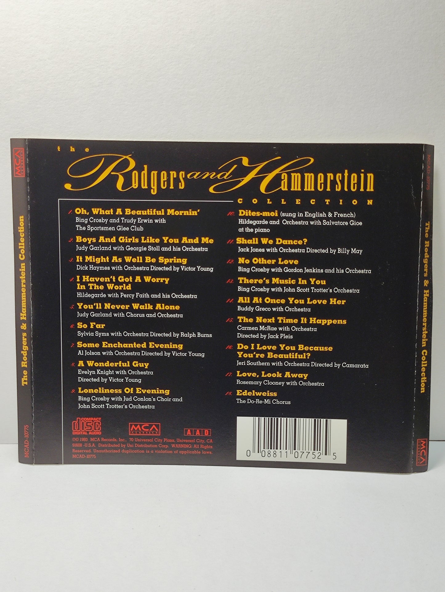 AMM25 RODGERS AND HAMMERSTEIN COLLECTION BROADWAY GOLD 1993 USA English CD FCP076