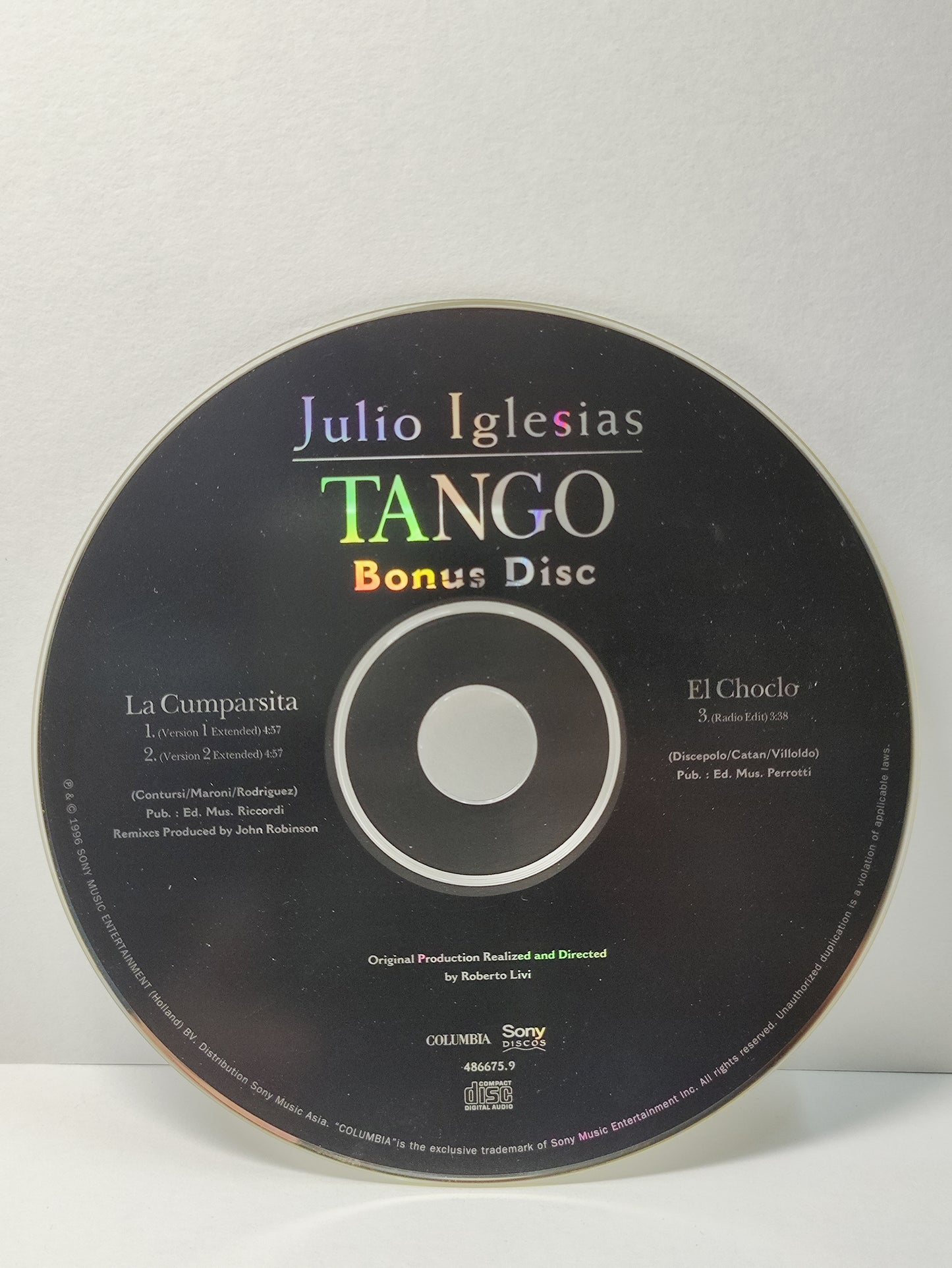AMM25 JULIO LGESIAS TANGO LA CUMPARSITA 1996 AUSTRIA English 2x CD FCP078