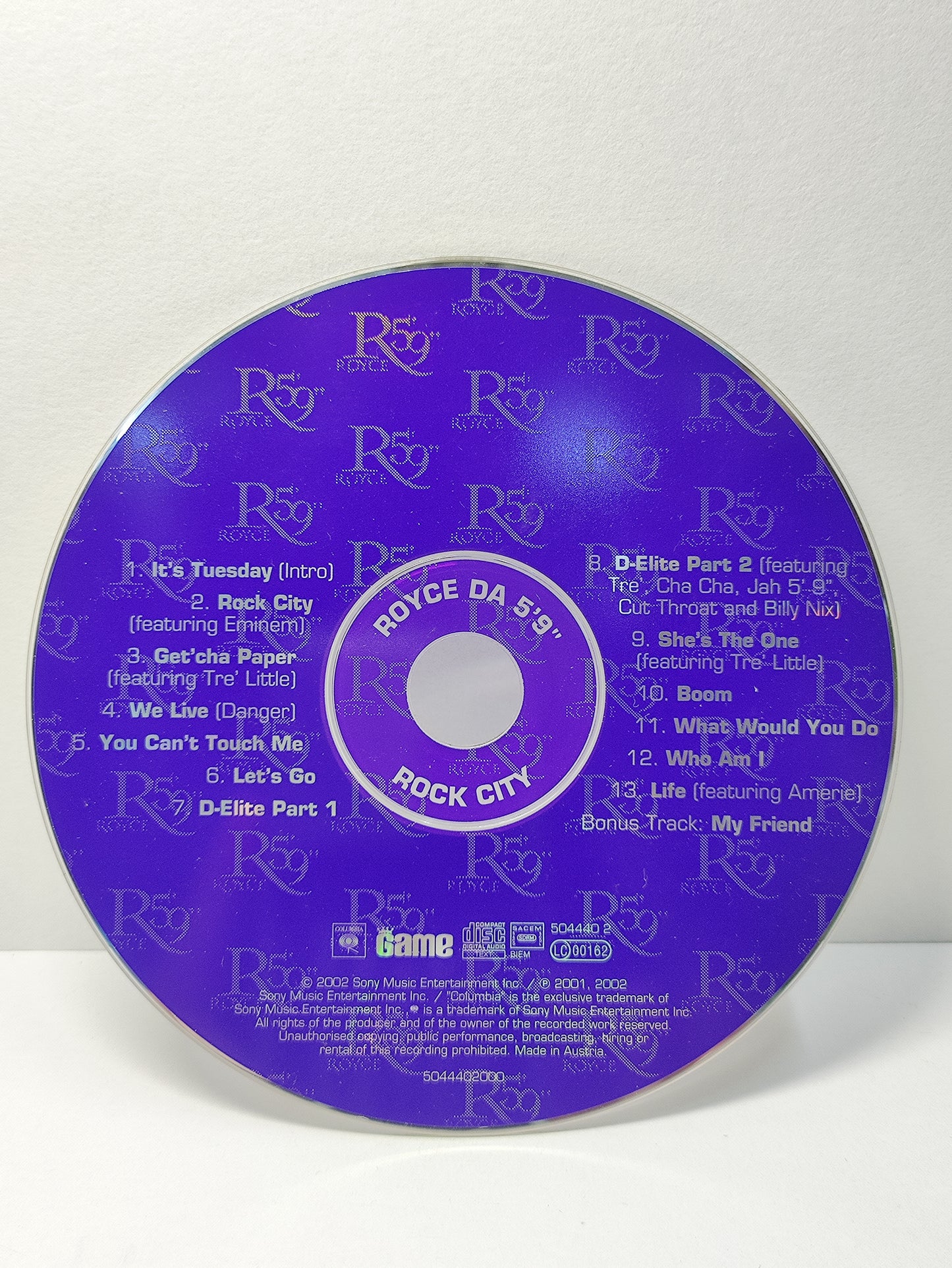 AMM25 ROYCE DA 5'9" ROCK CITY Get'cha Paper (featuring Tre' Little] 4. We Live (Danger) 2002 USA ENGLISH CD FCP090