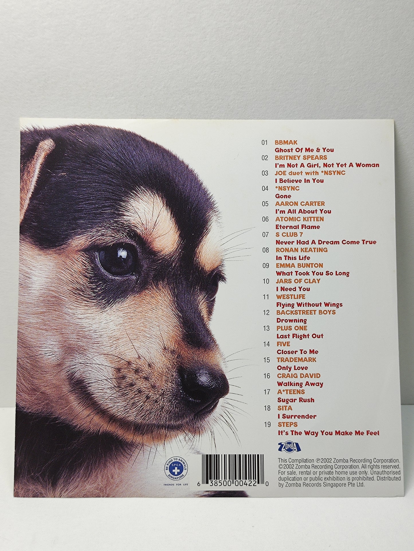 AMM25 PuppyLöve MUSIC INSPIRED BY LOVE & INNOCENCE BRITNEY SPEARS WESTLIFE NSYNC BACKSTREET BOYS 2002 SINGAPORE ENGLISH CD FCP094