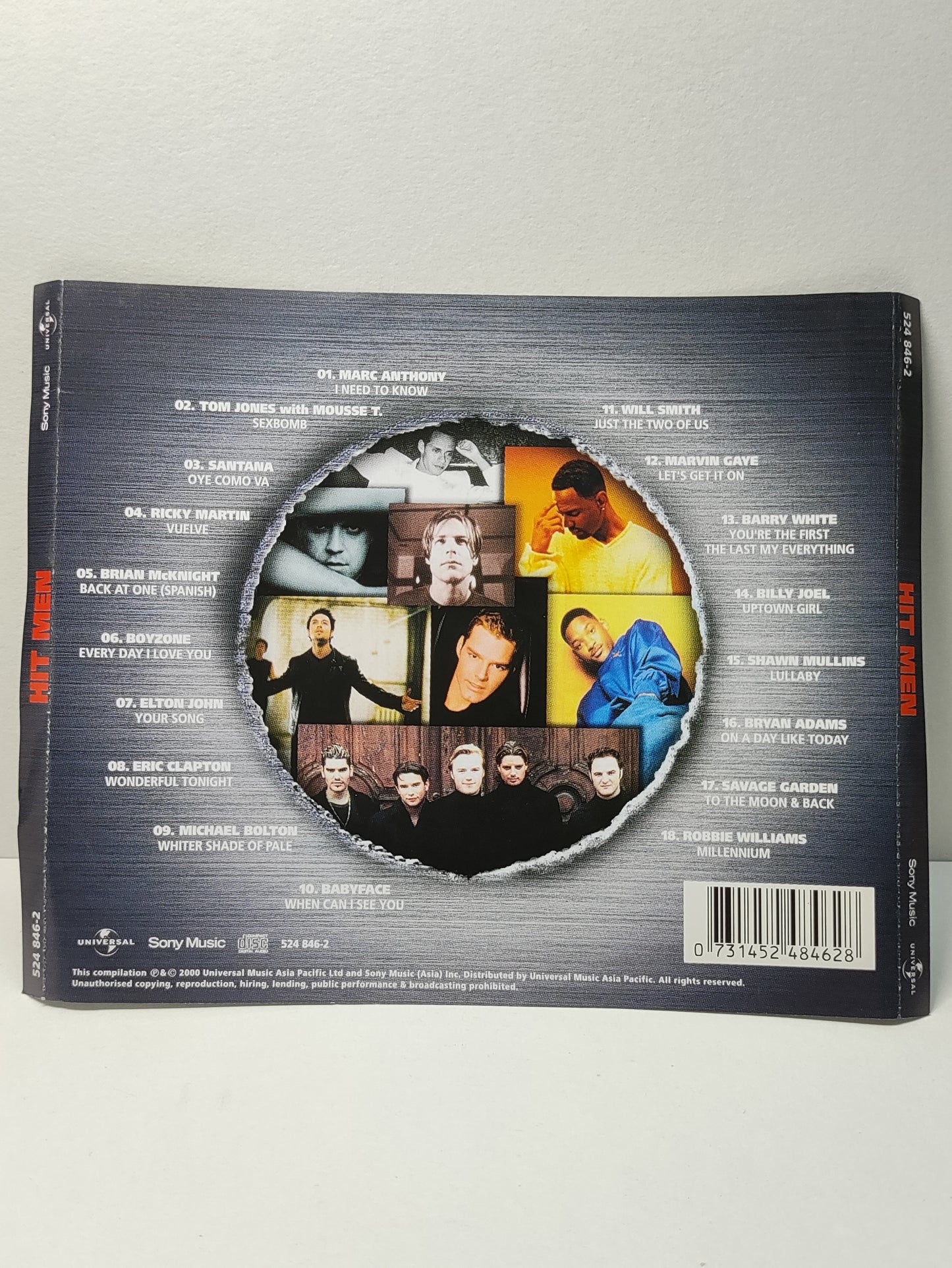 AMM25 HIT MEN BARRY WHITE BILLY JOEL ROBBIE WILLIAMS BABYEACE BOYZONE 2000 SONY ASIA ENGLISH CD FCP098