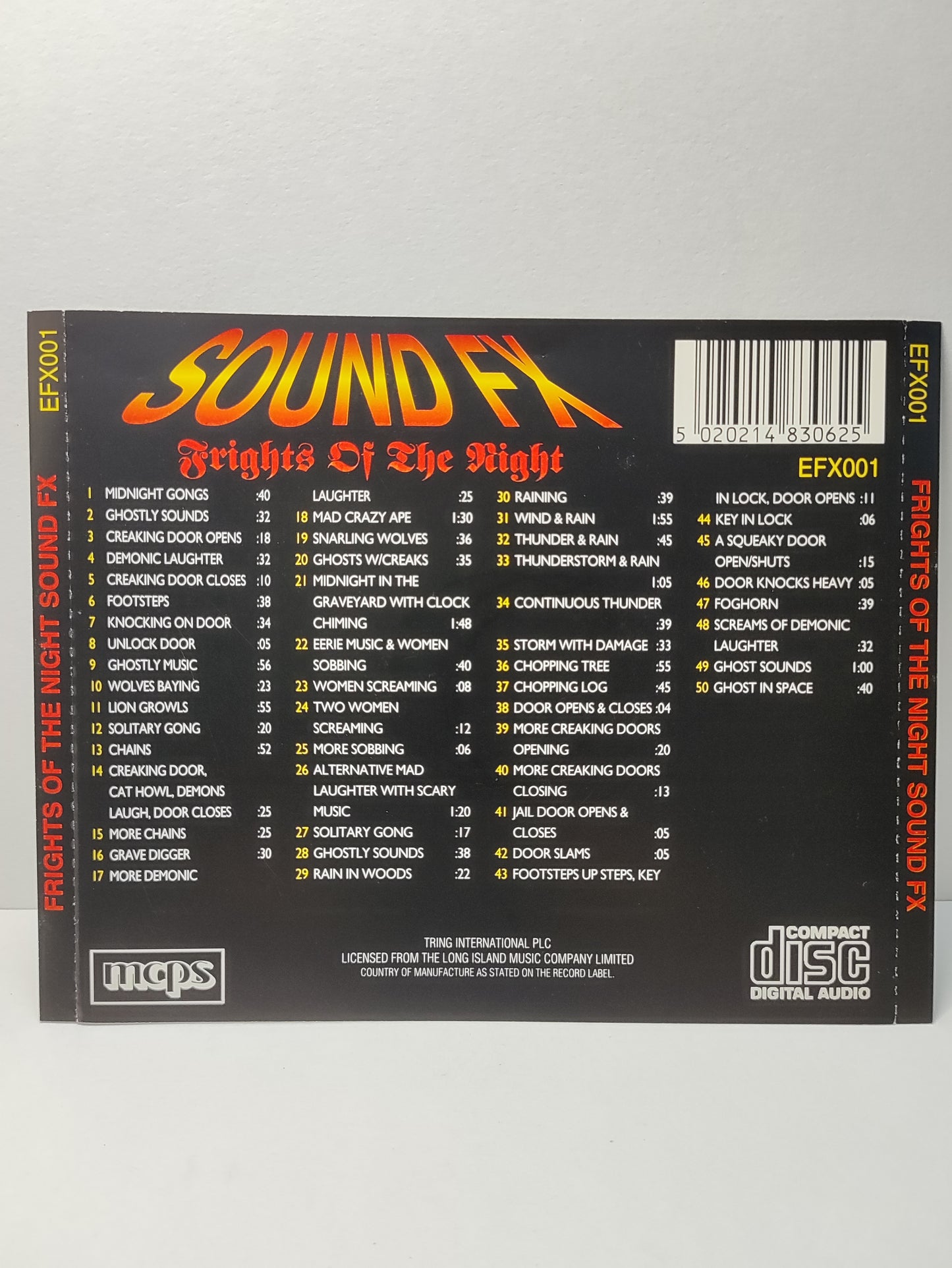 AMM25 FRIGHTS OF THE NIGHT SOUND FX MIDNIGHT GONGS GHOSTLY SOUNDS CREAKING DOOR OPENS E.E.C ENGLISH CD FCP106