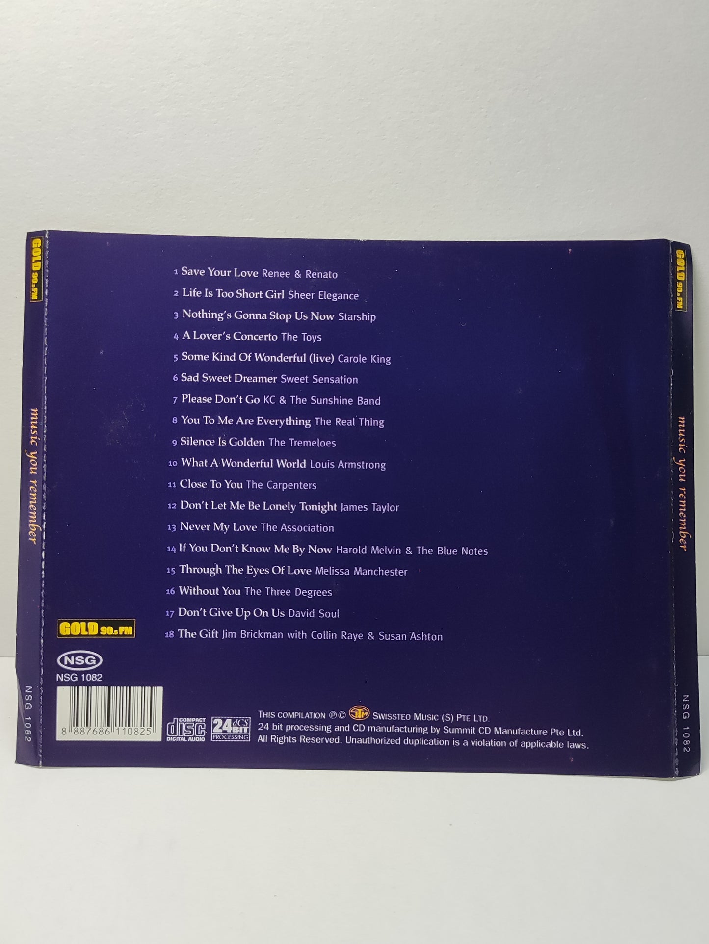 AMM25 GOLD90.5FM MUISC YOU REMEMBER FROM STARSHIP THE SUNSHINE BAND CARPENTERS SINGAPORE 24K GOLD 24 BIT ENGLISH CD FCP107