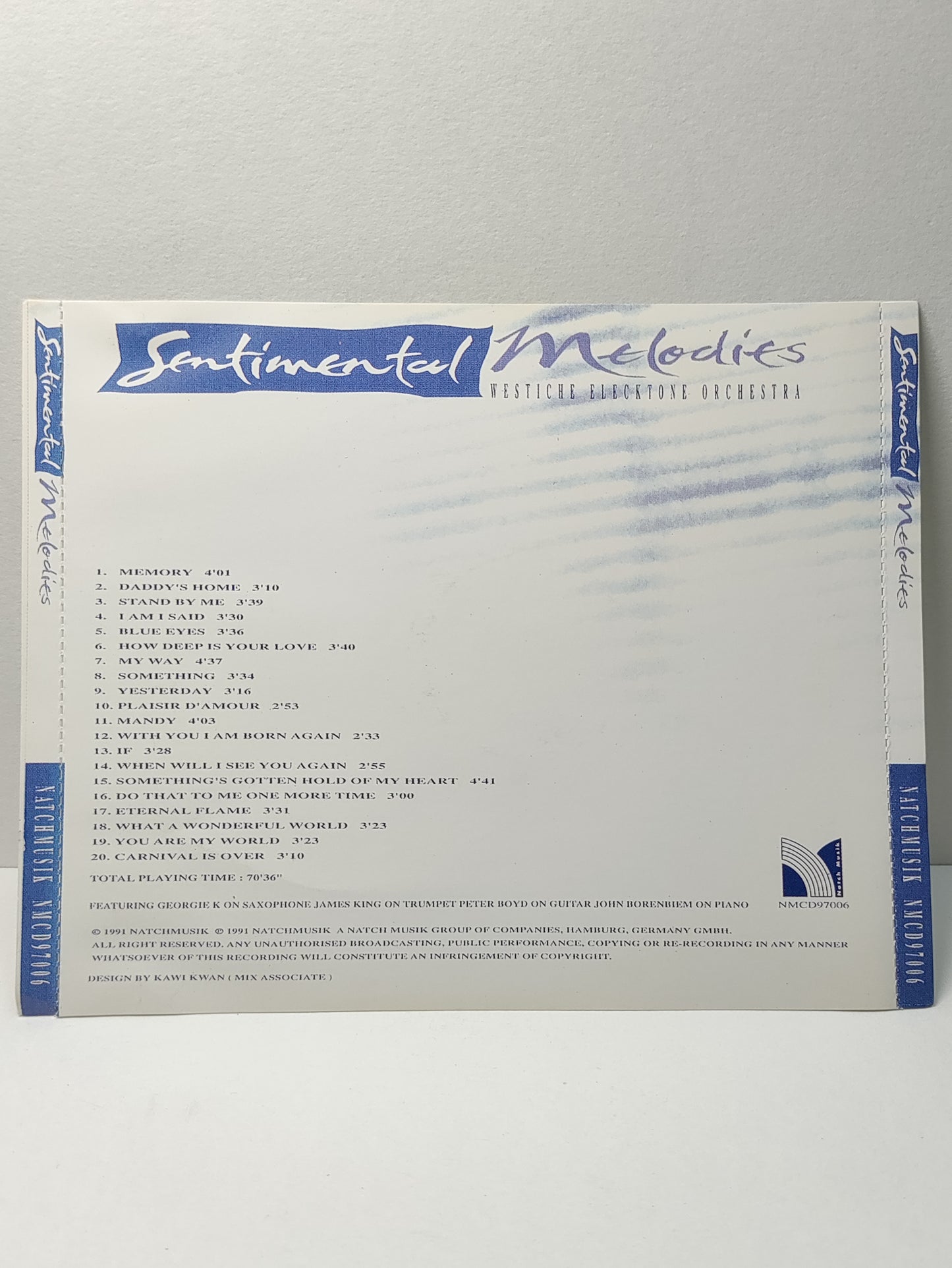 AMM25 SENTIMENTAL MEDLODIES WESTICHE ELECKTONE ORCHESTRA MEMORY DADDY'S HOME 1991 SAXOPHONE TRUMPET GUITAR GERMANY ENGLISH CD FCP111
