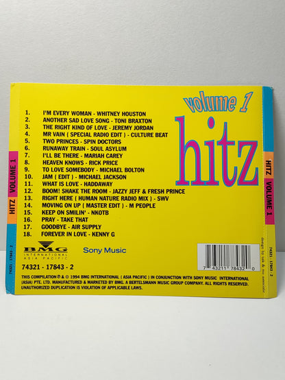 AMM25 HITZ VOLUME 1 I'M EVERY WOMAN - WHITNEY HOUSTON ANOTHER SAD LOVE SONG - TONI BRAXTON1994 SONY SINGAPORE ENGLISH CD FCP118