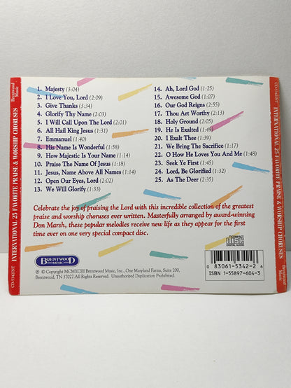 AMM25 INTERNATIONAL 25 FAVORITE PRAISE & WORSHIP CHORUSES MAJESTY GIVE THANKS USA ENGLISH CD FCP119