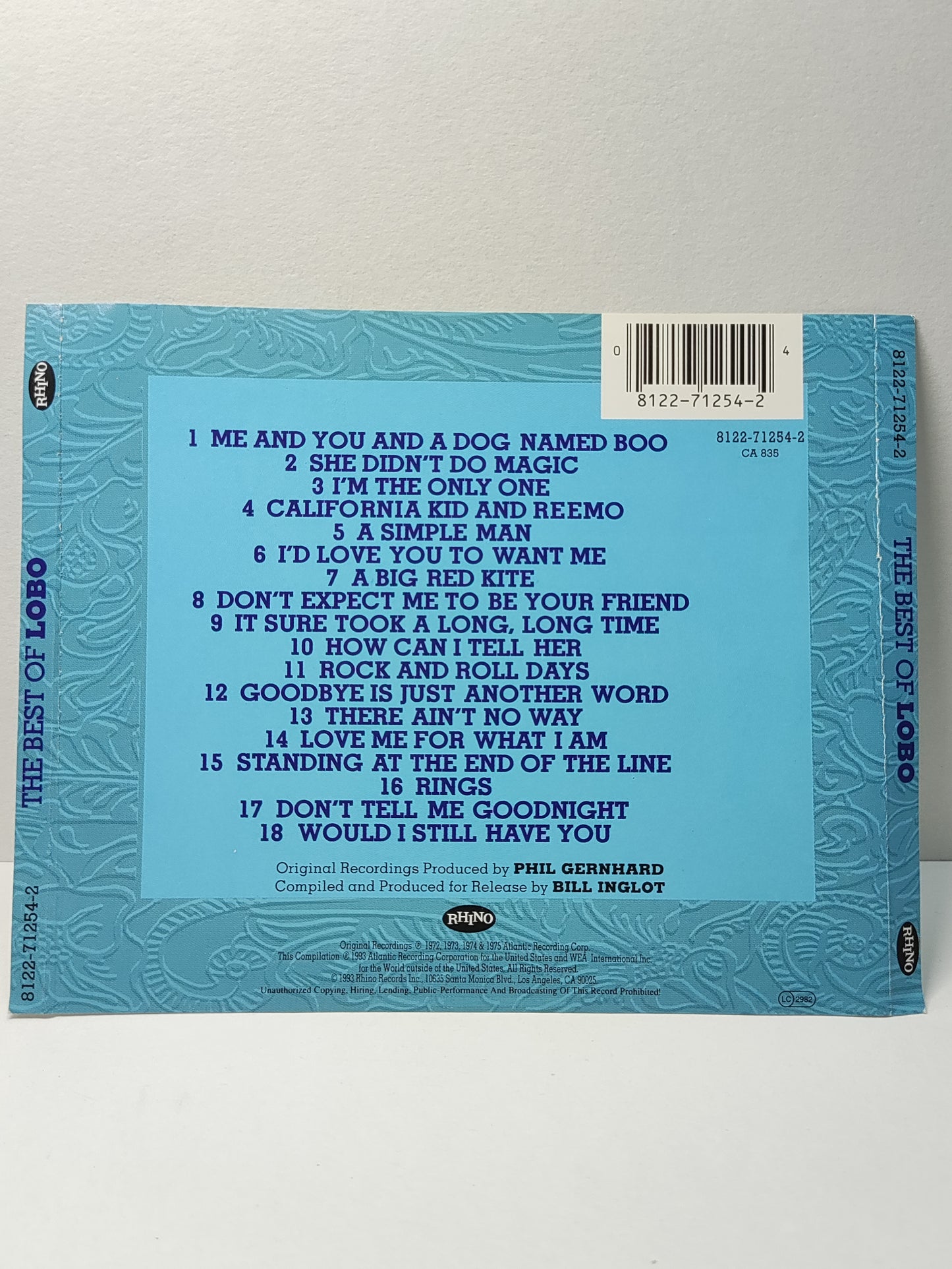 AMM25 THE BEST OF LOBO ME AND YOU AND A DOG NAMED BOO SHE DIDN'T DO MAGIC 1993 USA ENGLISH CD FCP124