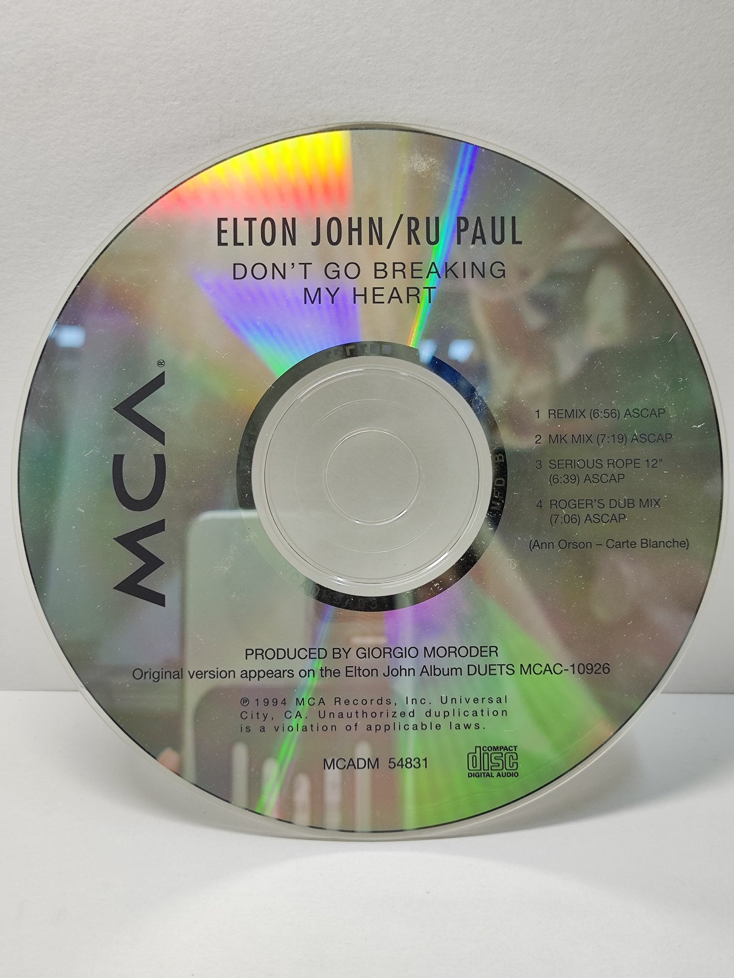 AMM25 ELTON JOHN & RUPAUL DON'T GO BREAKING MY HEART 1994 USA ENGLISH CD FCP137