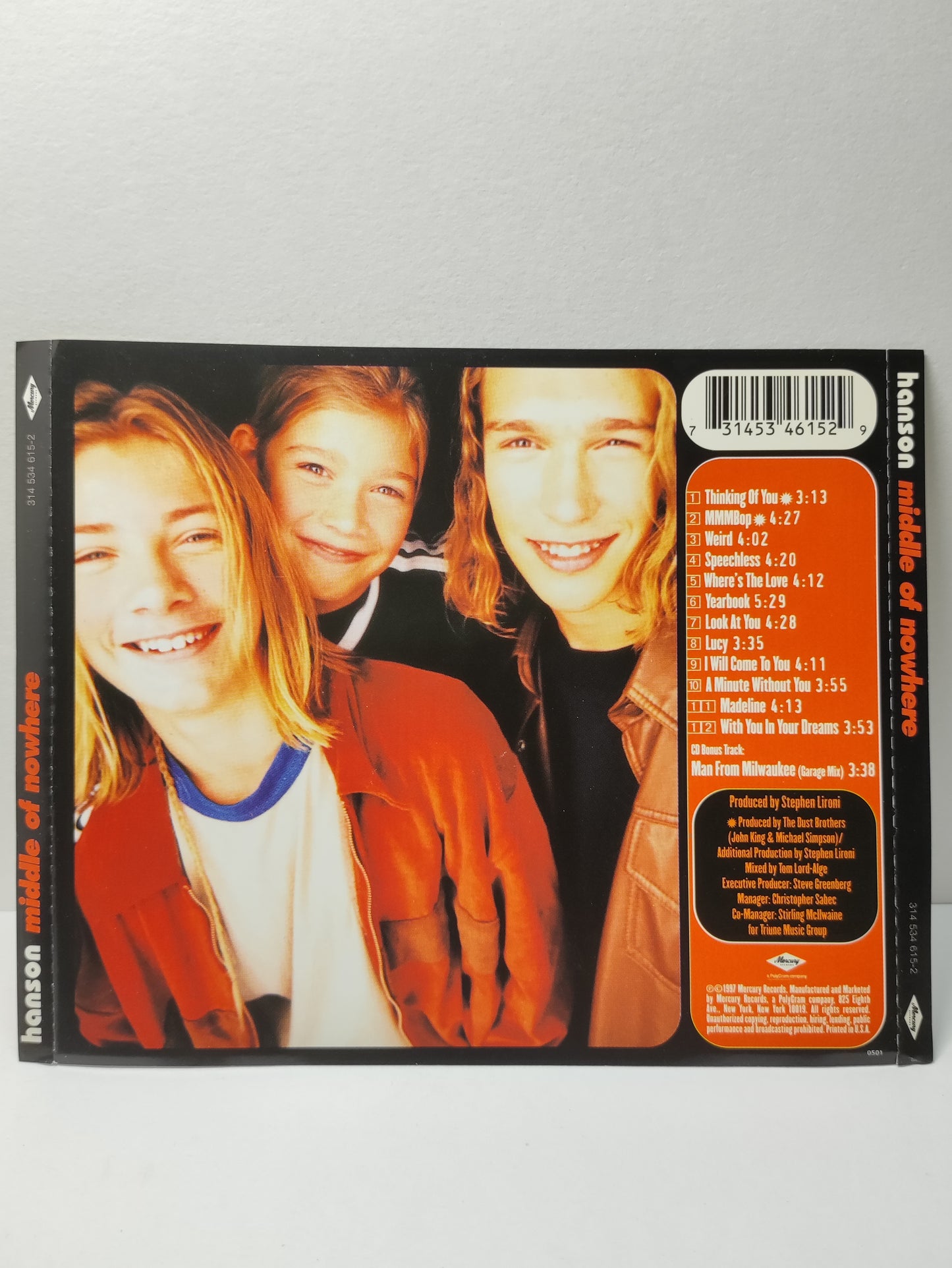 AMM25 HANSON MIDDLE OF NOWHERE THINKING OF YU SPEECHLESS WHERE’S THE LOVE 1997 USA ENGLISH CD FCP139