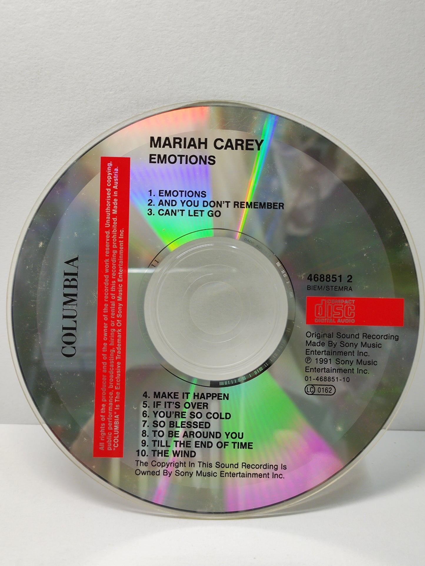 AMM25 MARIAH CAREY EMOTIONS AND YOU DON’T REMEMBER CAN’T LET GO 1991 AUSTRIA ENGLISH CD FCP149