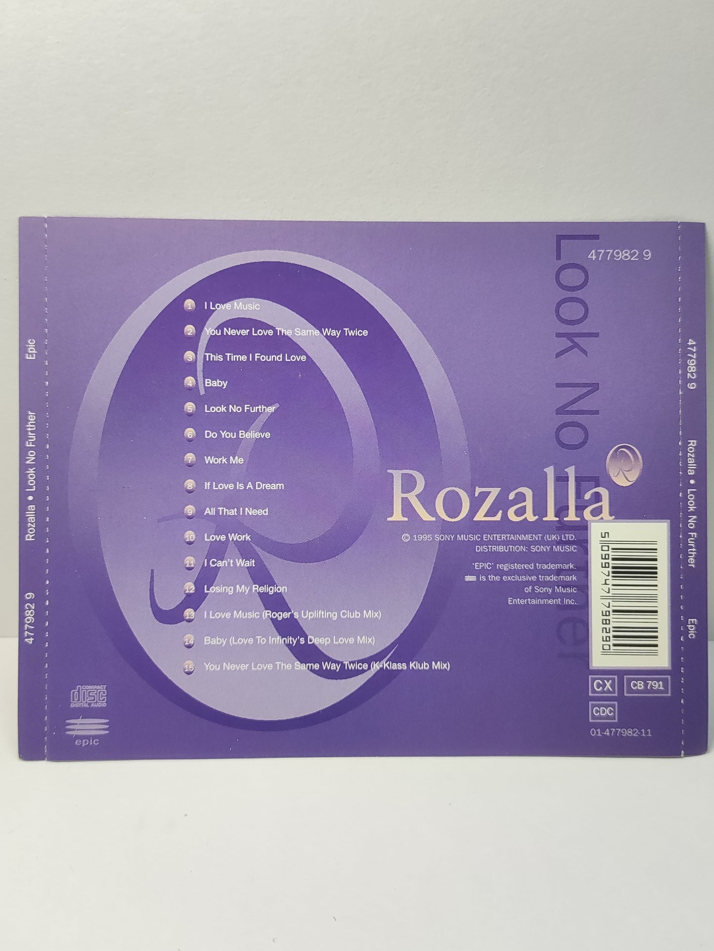 AMM25 ROZALLA LOOK NO FURTHER I LOVE MUSIC BABY 1995 SONY UK ENGLISH CD FCP155