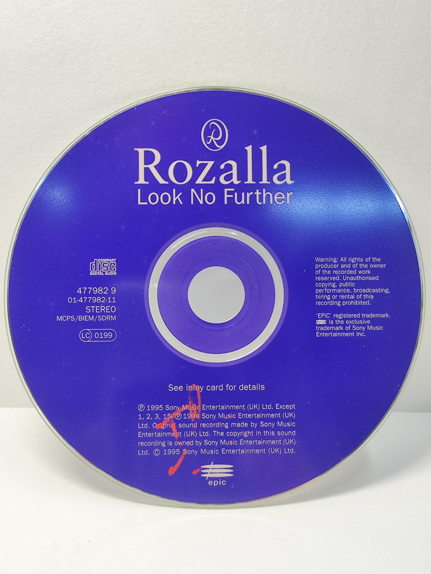 AMM25 ROZALLA LOOK NO FURTHER I LOVE MUSIC BABY 1995 SONY UK ENGLISH CD FCP155