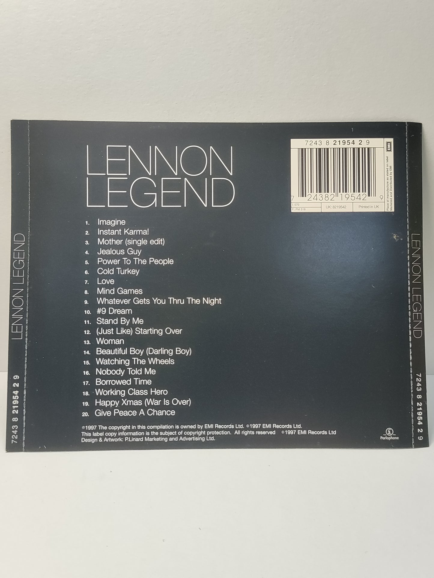 AMM25 JOHN LENNON LEGEND IMAGINE MOTHER SAND BY ME 1997 UK ENGLISH CD FCP156